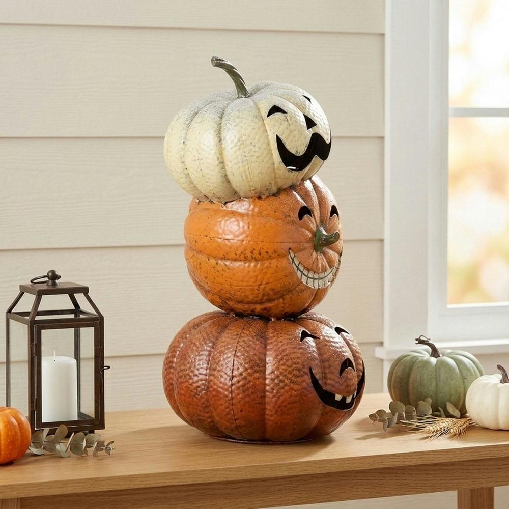 Garden Greatness Stacked Pumpkin Autumn Display Ornament