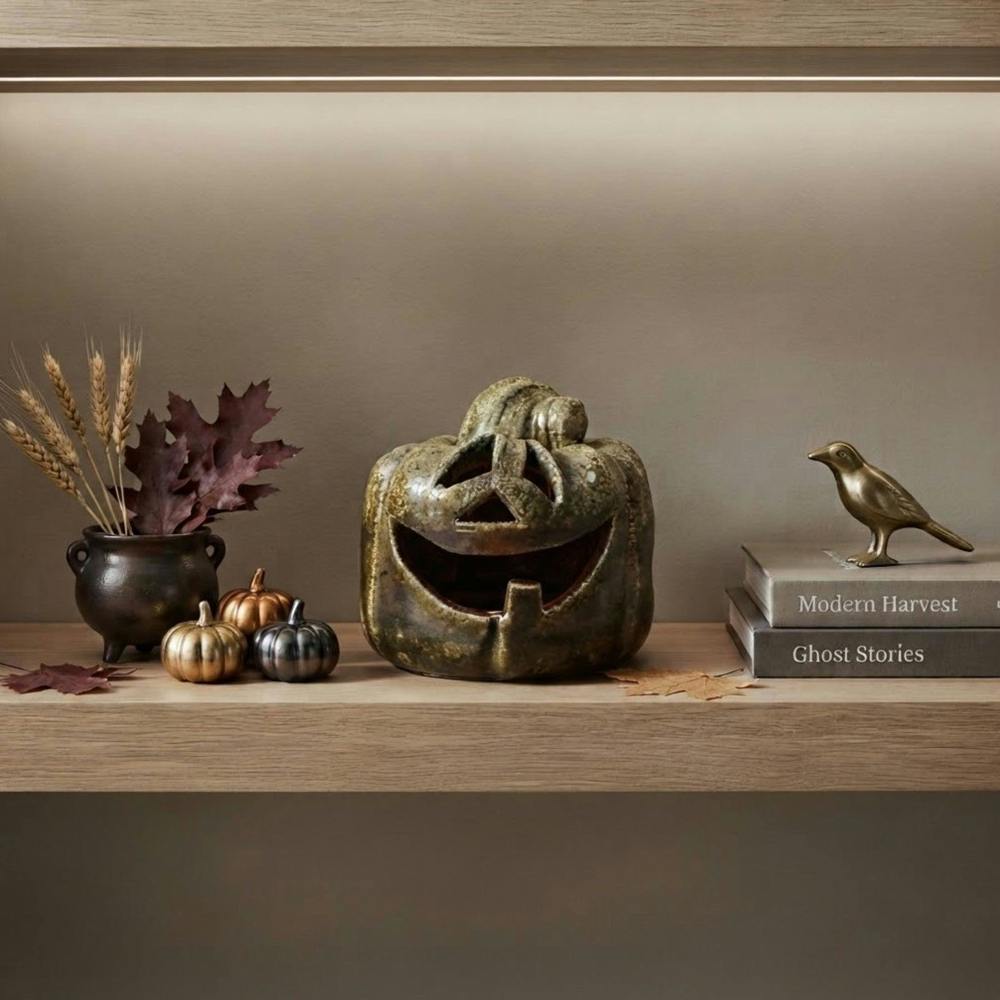 Garden Greatness Glazed LED Jack O’Lantern Statement Light