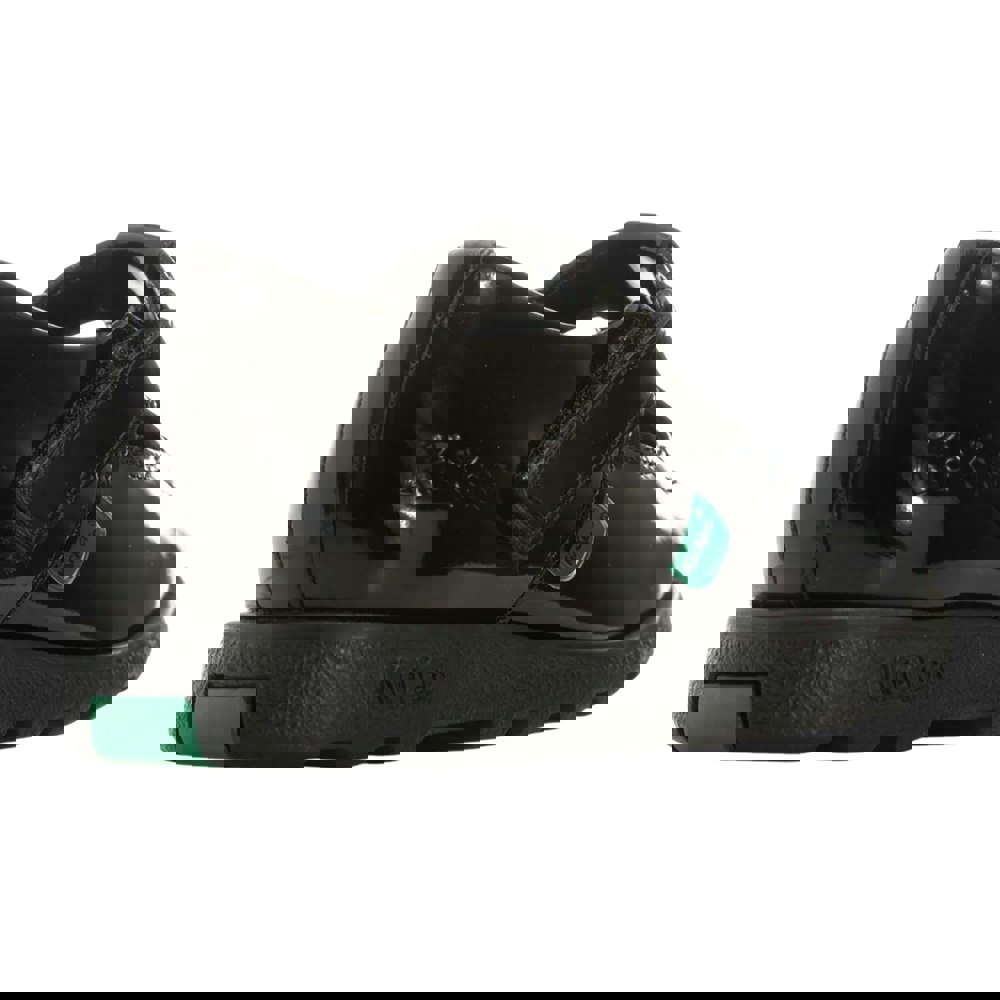 Kickers Girls Fragma Patent Leather T-Bar Shoes - Black