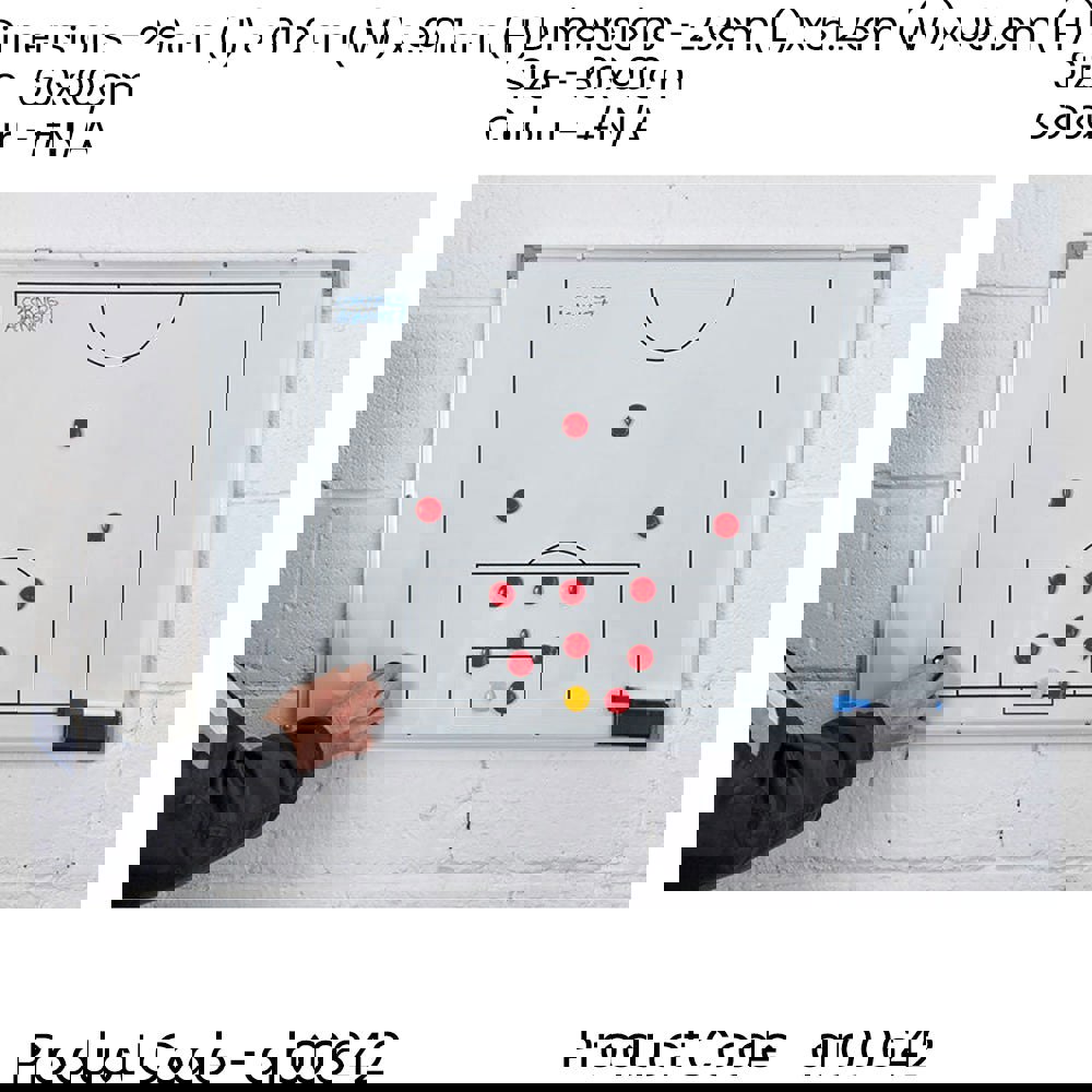 90 x 60cm Magnetic Double Sided Football Tactics Board - Wall Mounted Markers