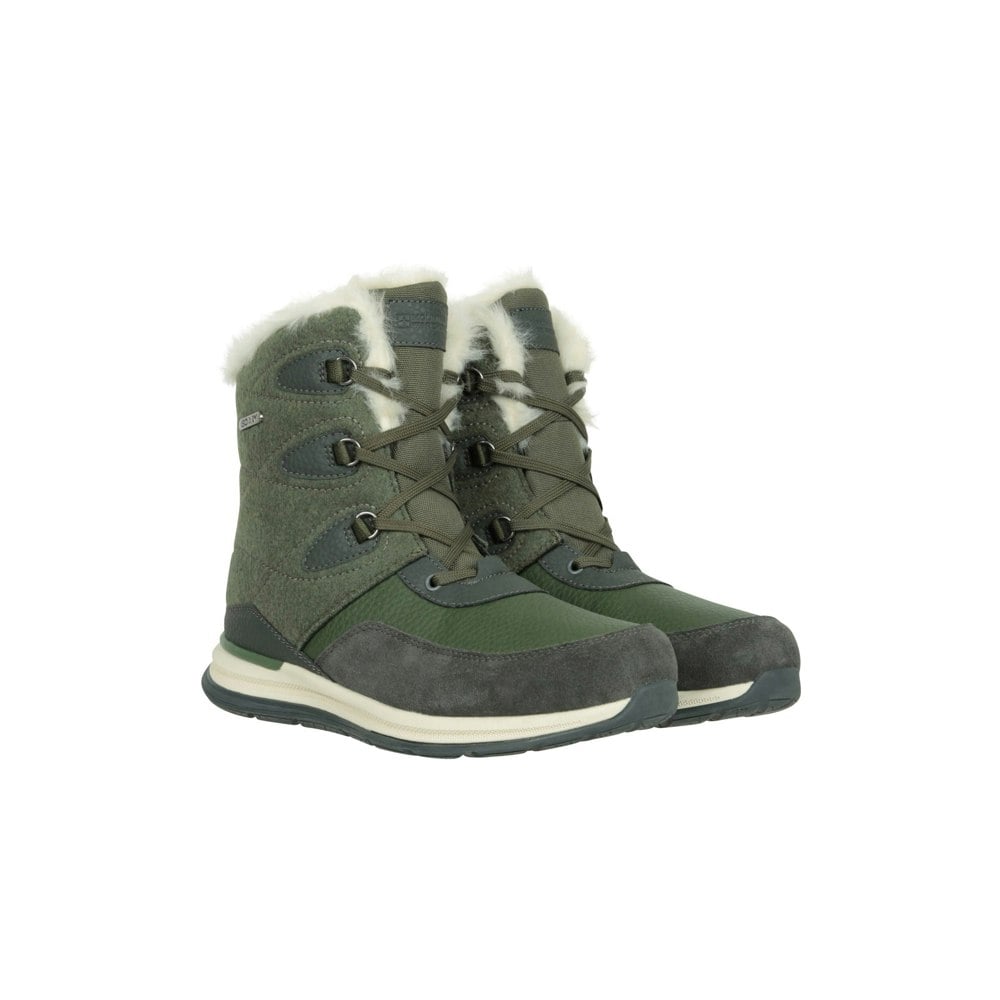 Mountain Warehouse Women's Ice Crystal Waterproof Snow Boots - Khaki Green