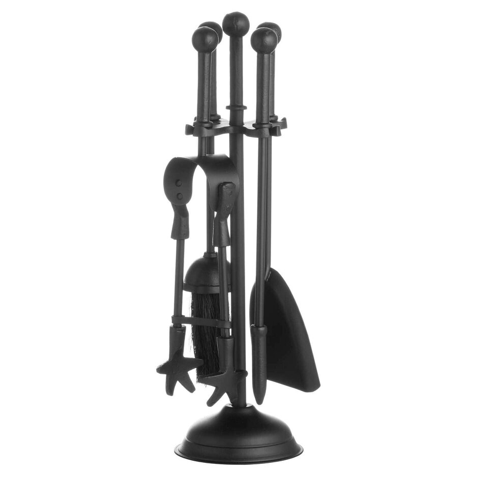 Hill Interiors Ball Topped Companion Set - Black - One Size - Black - 100% Metal