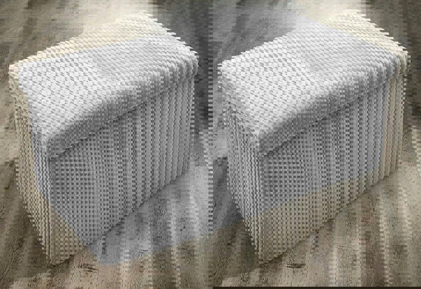 Home Republic Corduroy Storage Ottoman - 76cm x 38cm Foldable