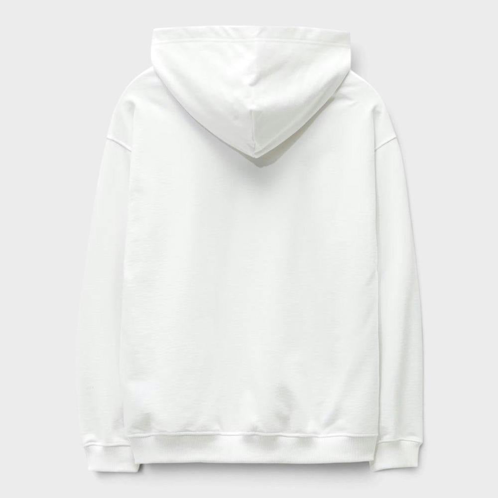 Diesel Frayed Logo Patch Hoodie White Red
