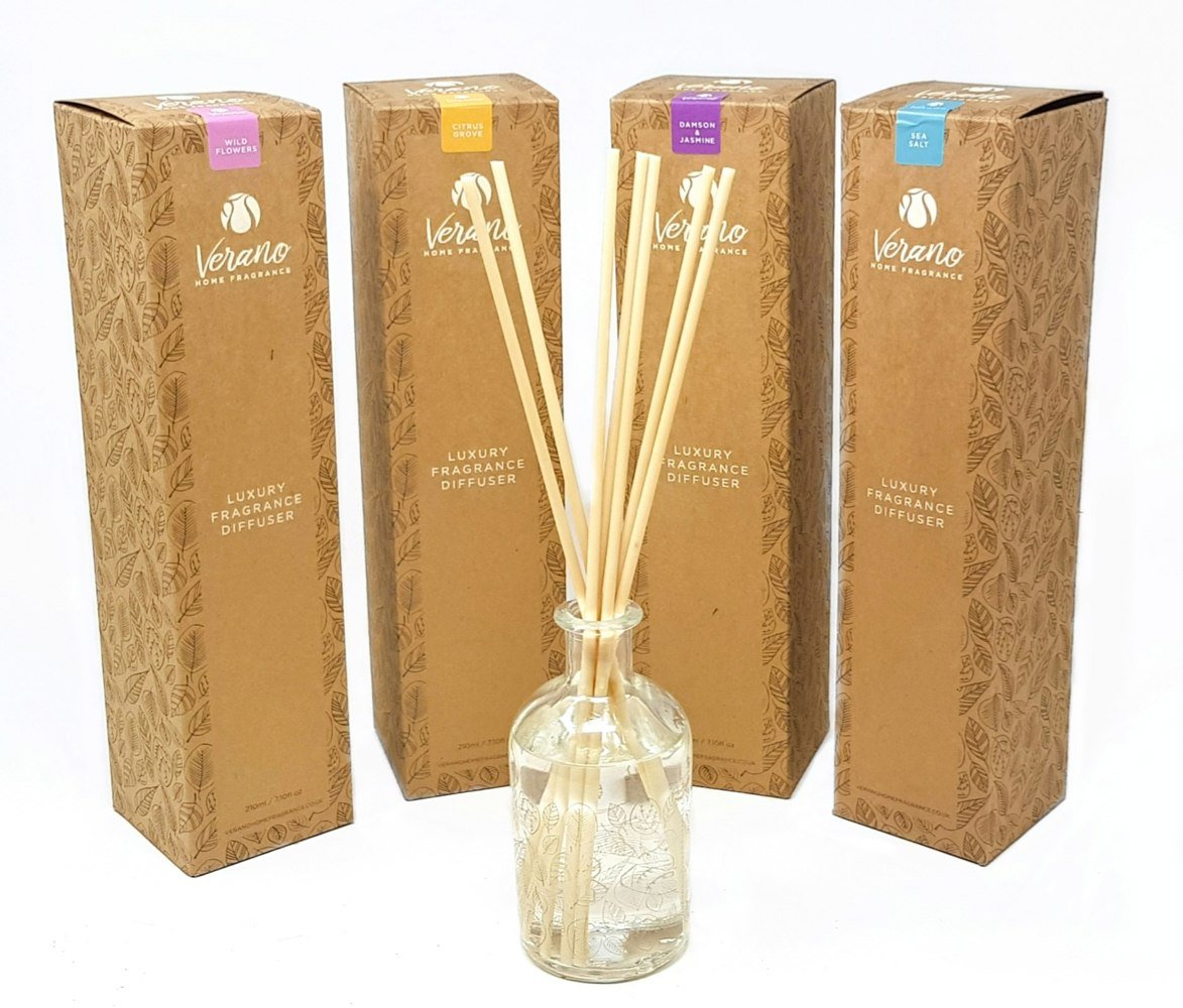 Verano Spanish Ceramics Home Fragrance - Gift Boxed Diffuser 210ml - Set of 4 Mixed