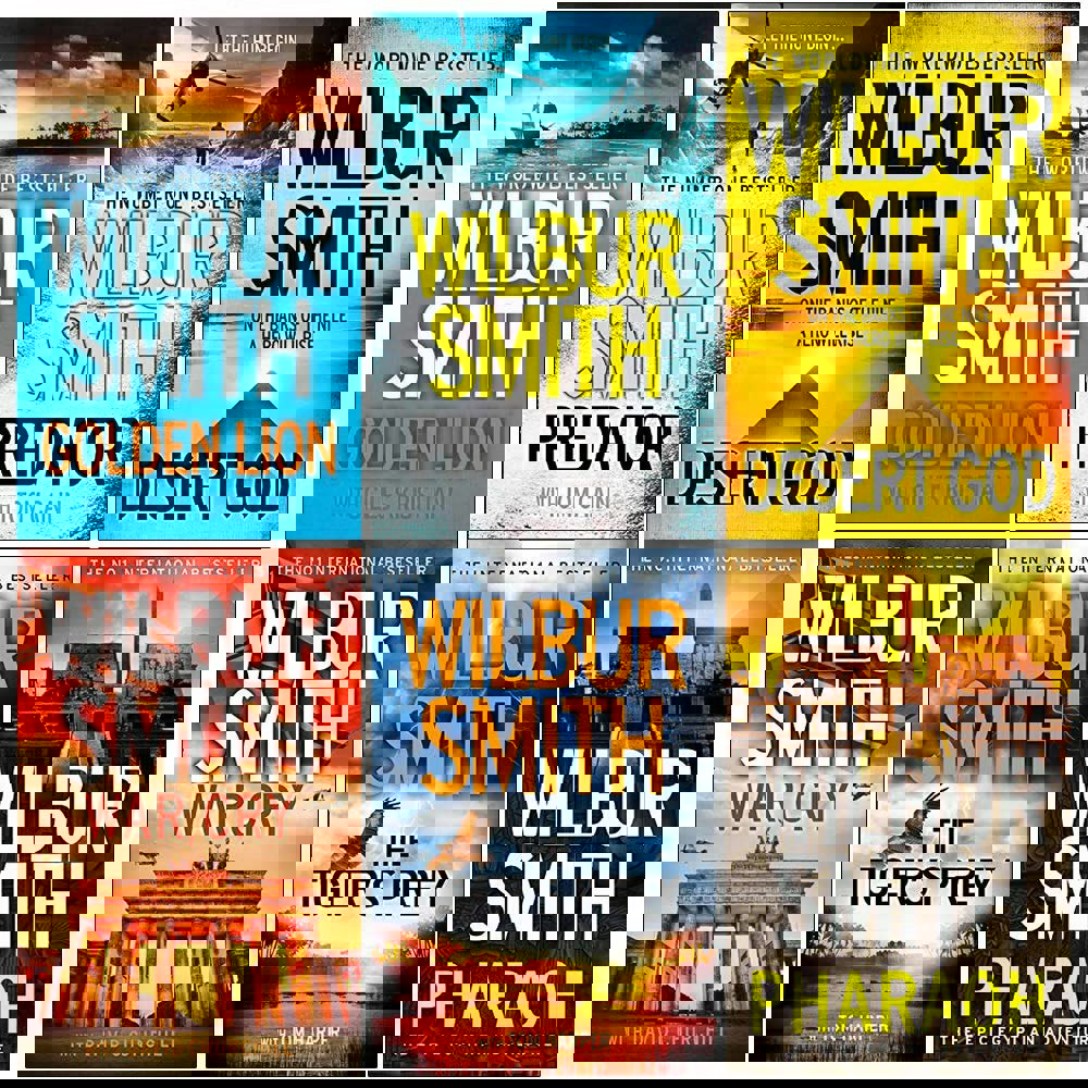 Wilbur Smith 6 Books Set Golden Lion, Predator, Desert God, War Cry, The Tigers Prey, Pharaoh
