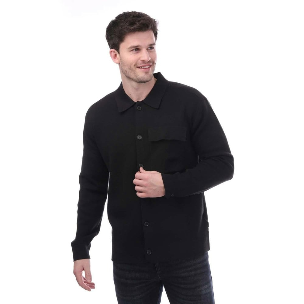 Boss Mens Relaxed Fit Overshirt - Black