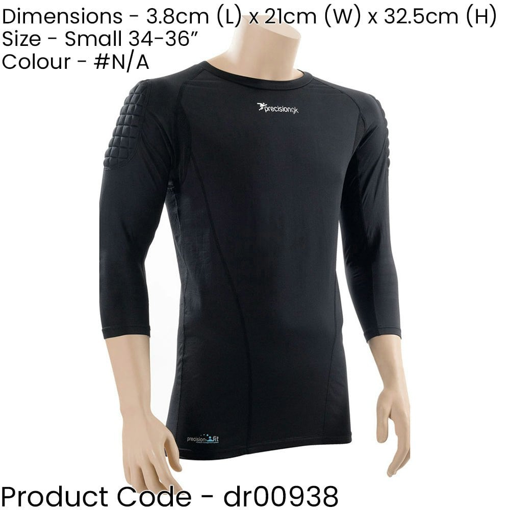 ADULT 34-36 Inch EVA Padded Goal-Keeping 3/4 Sleeve Baselayer T-Shirt Top