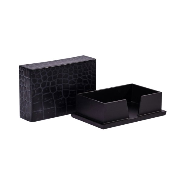 Chelsea Business Card Holder - Luxury Croc Noir