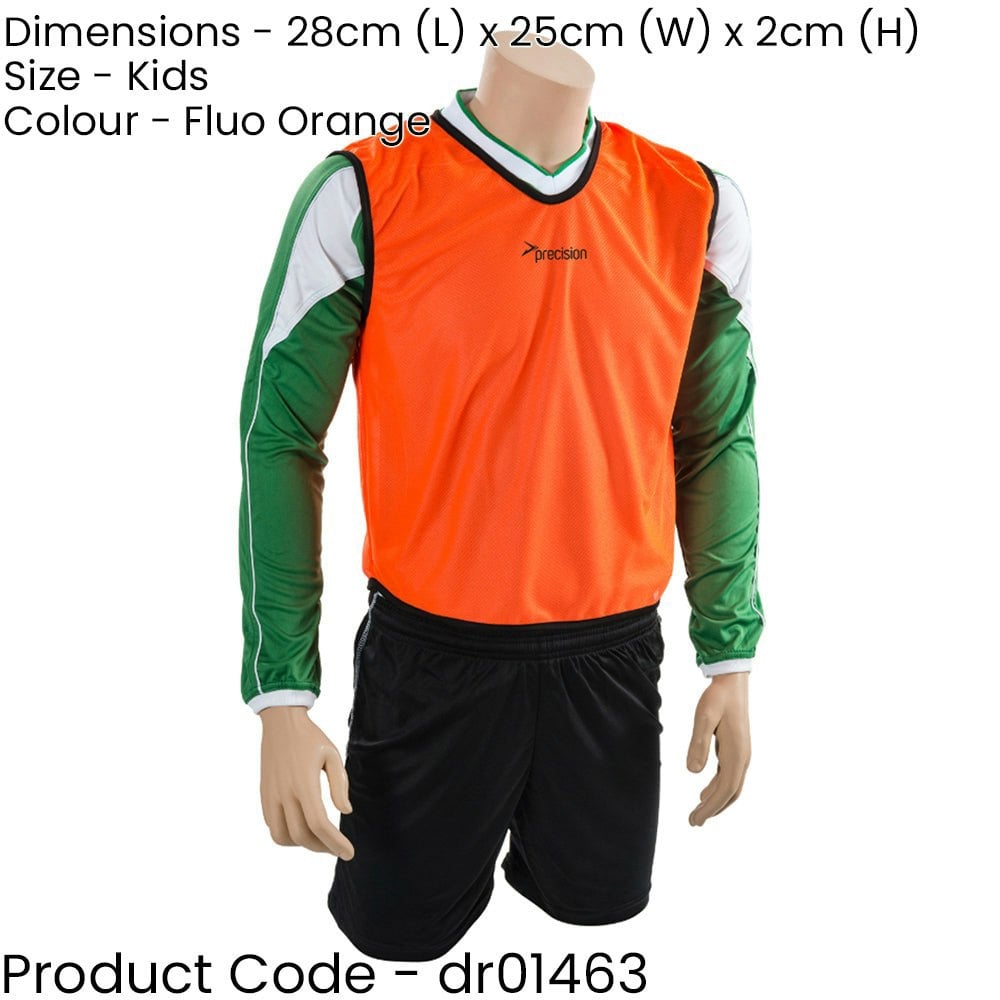 4-9 Years Kids Lightweight Sports Training Bib - ORANGE - Plain Football Vest