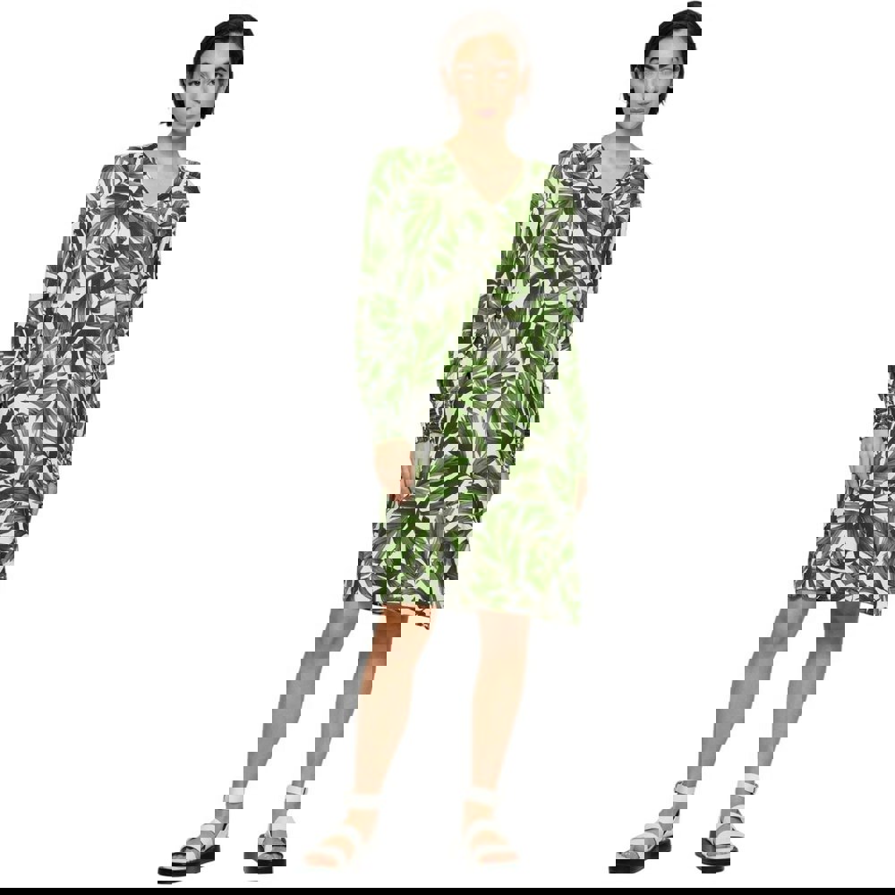 Boss Womens/Ladies C_Decalma Leaf Print Tunic Dress - Green