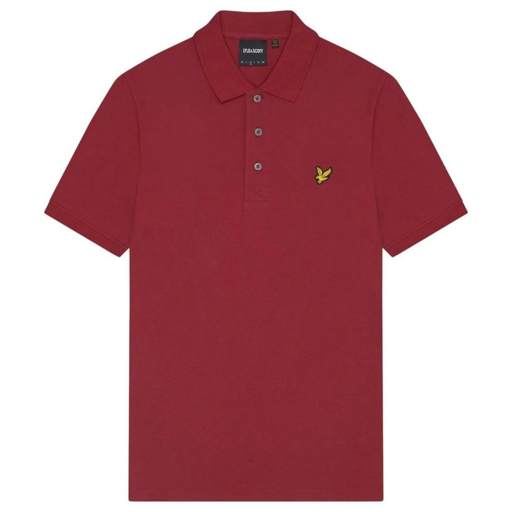 Lyle & Scott Brand Chest Logo Burgundy Polo Shirt S