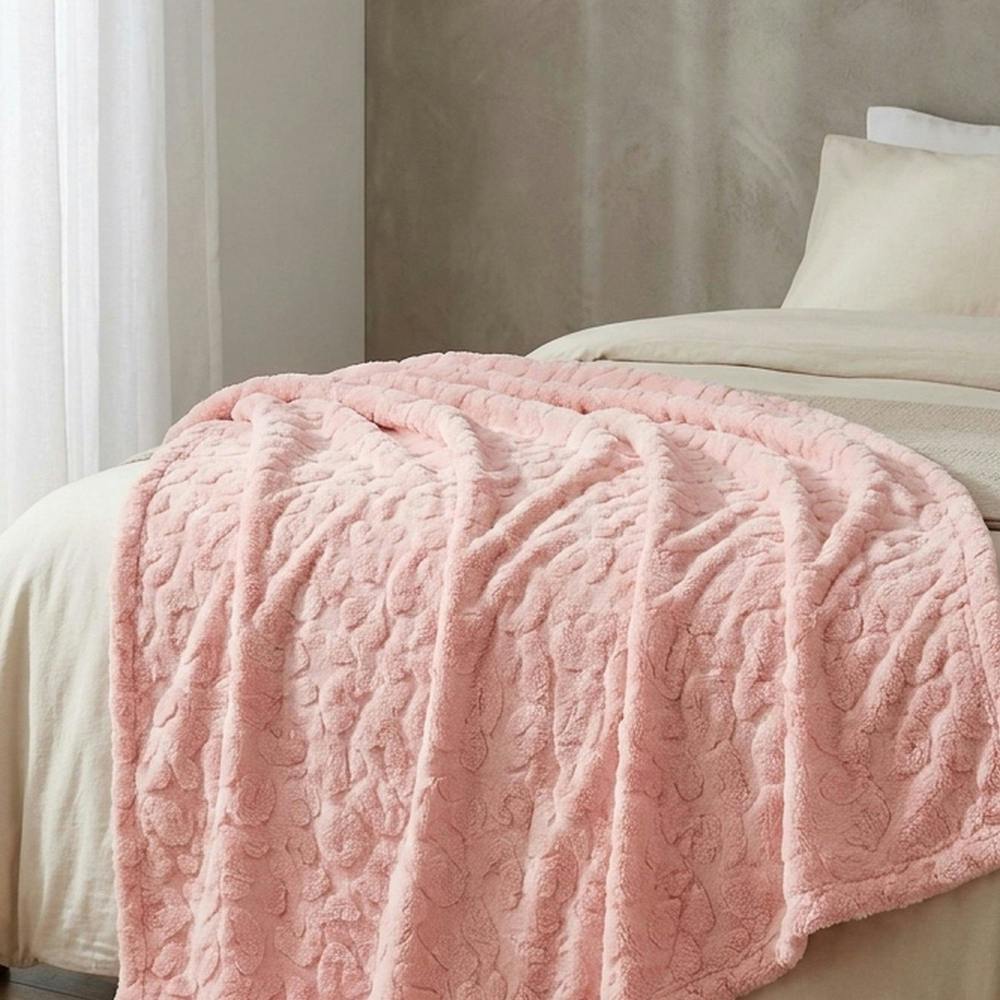 Garden Greatness Super Soft Pink Leopard Print Teddy Throw