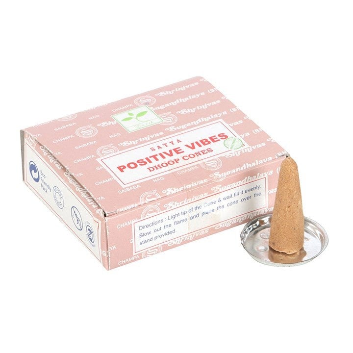 Serano 12 Packs of  Positive Vibes Dhoop Incense Cones by Satya