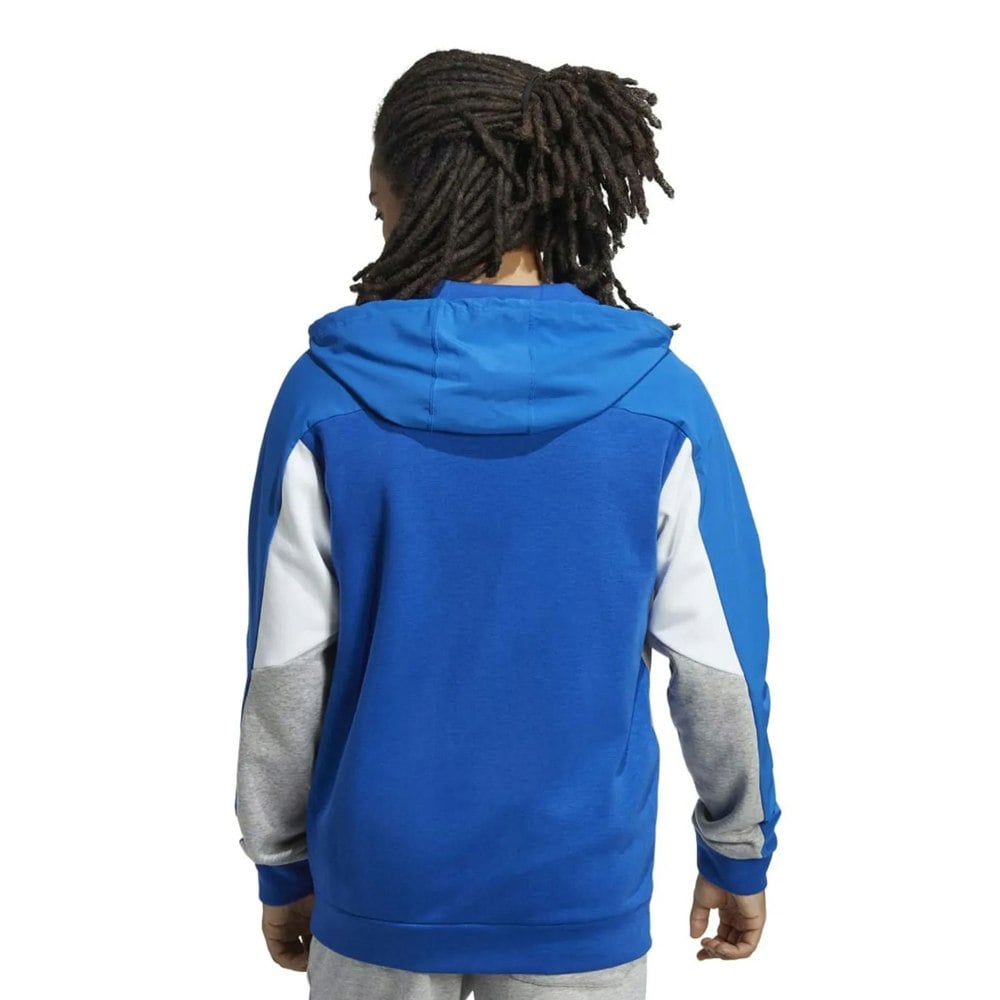 Adidas Mens Essentials Colour Block Full Zip Hoodie - Royal Blue