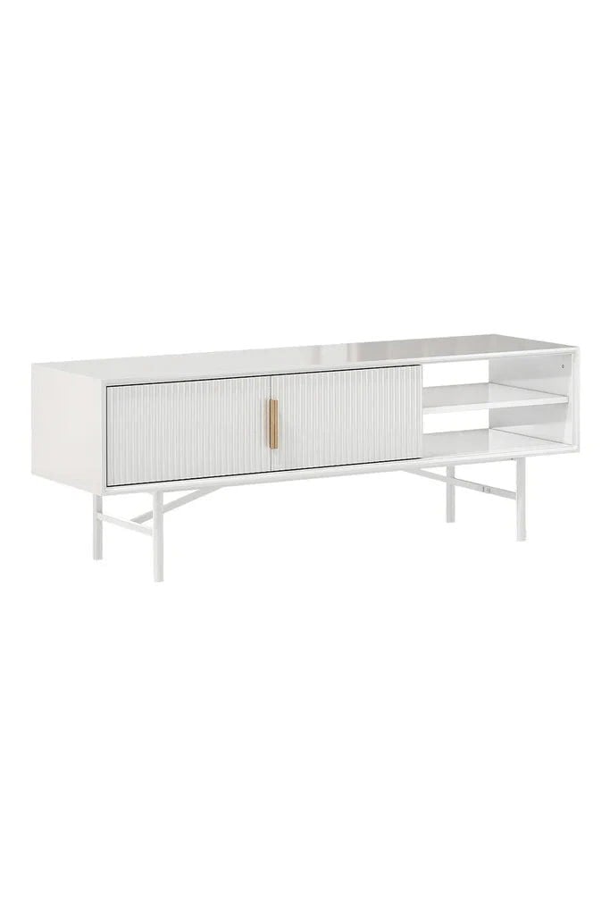 White Striped Wooden Nightstand Living and Home 