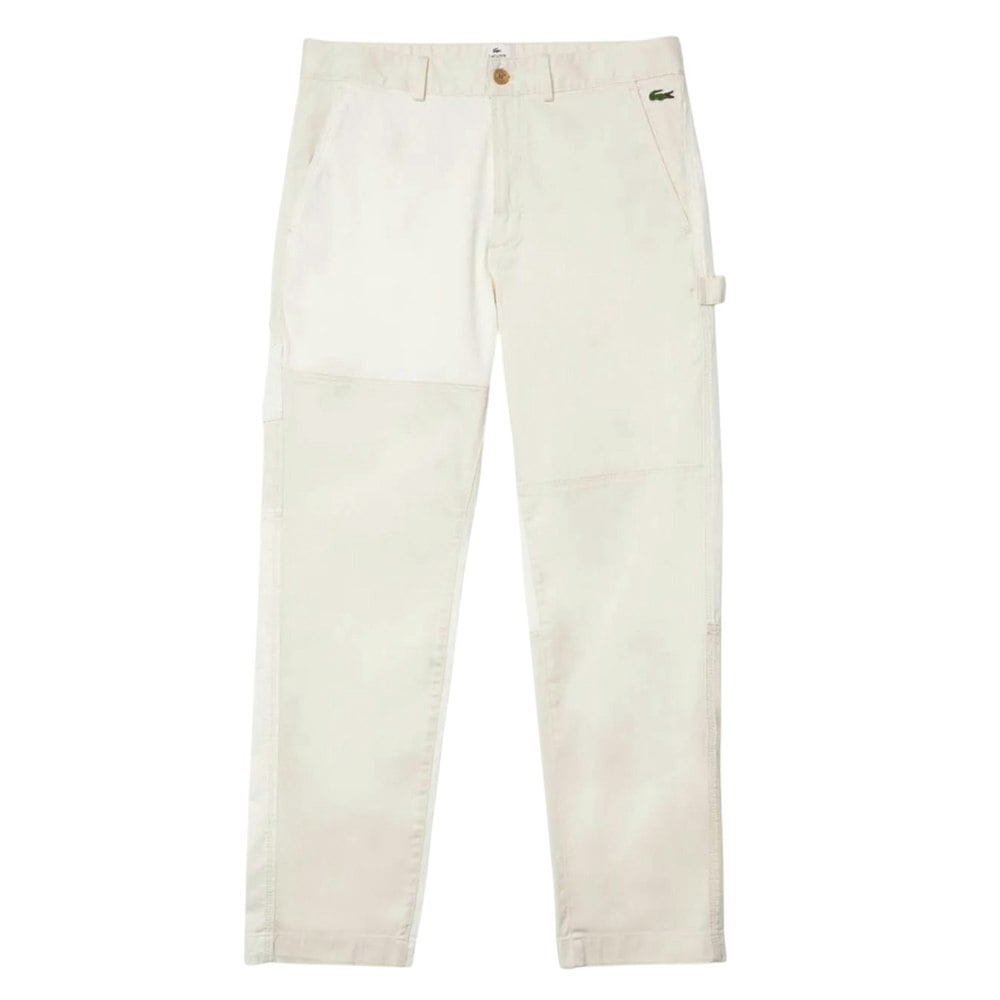 Lacoste Mens Live Heritage Organic Cotton Patchwork Trousers - White