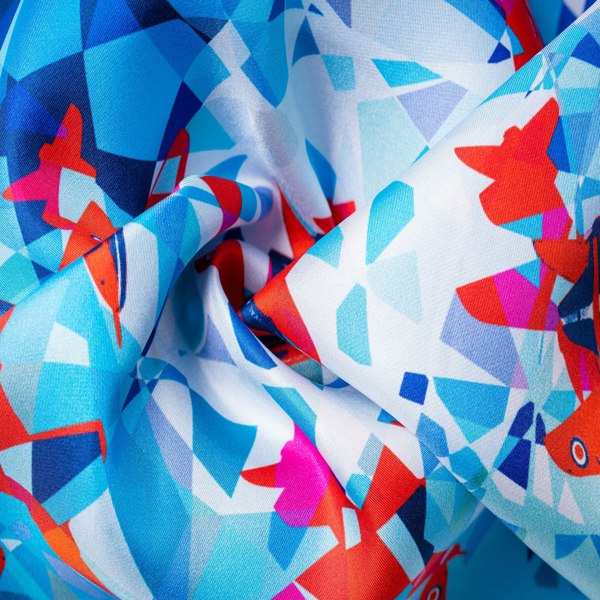 Red Arrows inspired silk pocket square in red and blue by Otway & Orford swirled