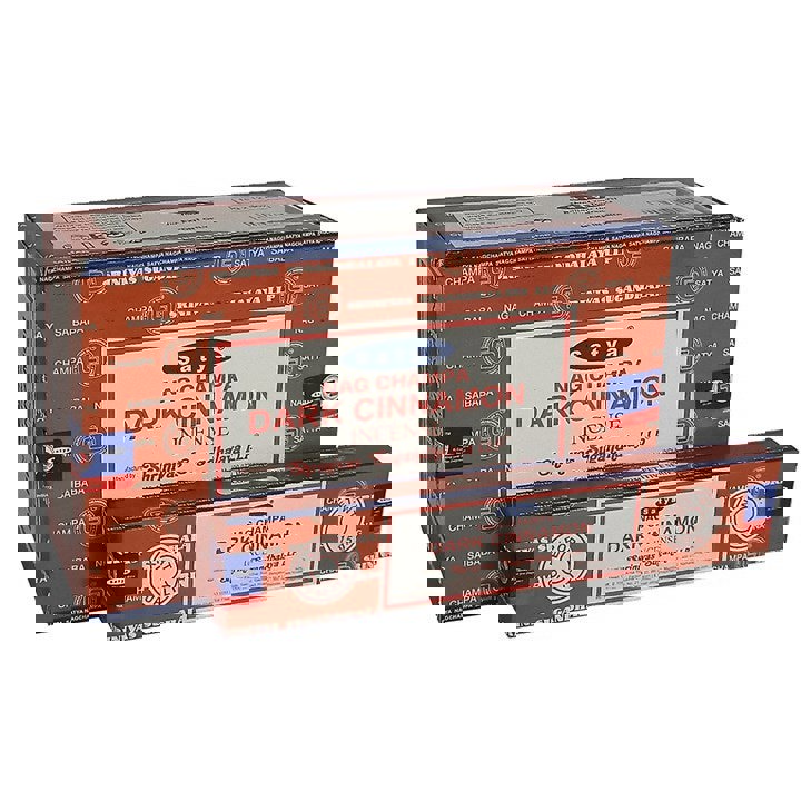 Serano Set of 12 Packets of Dark Cinnamon Incense Sticks by Satya