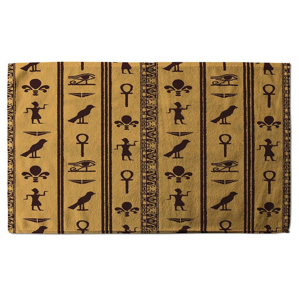 Benjamin Tate Design Eye of Horus, Pharaoh, Flowers, Pyramid, Bird, Ankh (Bath Towel)