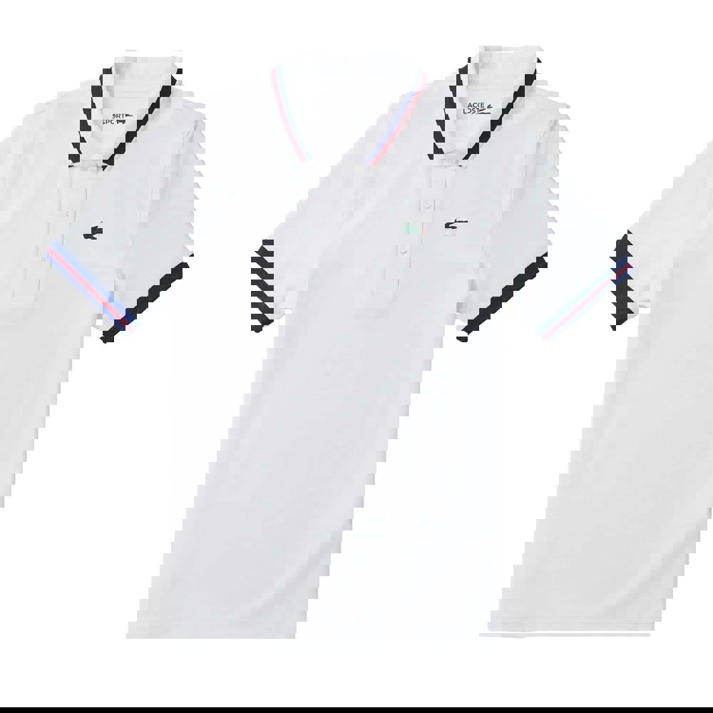 Lacoste Womens/Ladies Stripe Detail UV Protection Tennis Polo Shirt - White