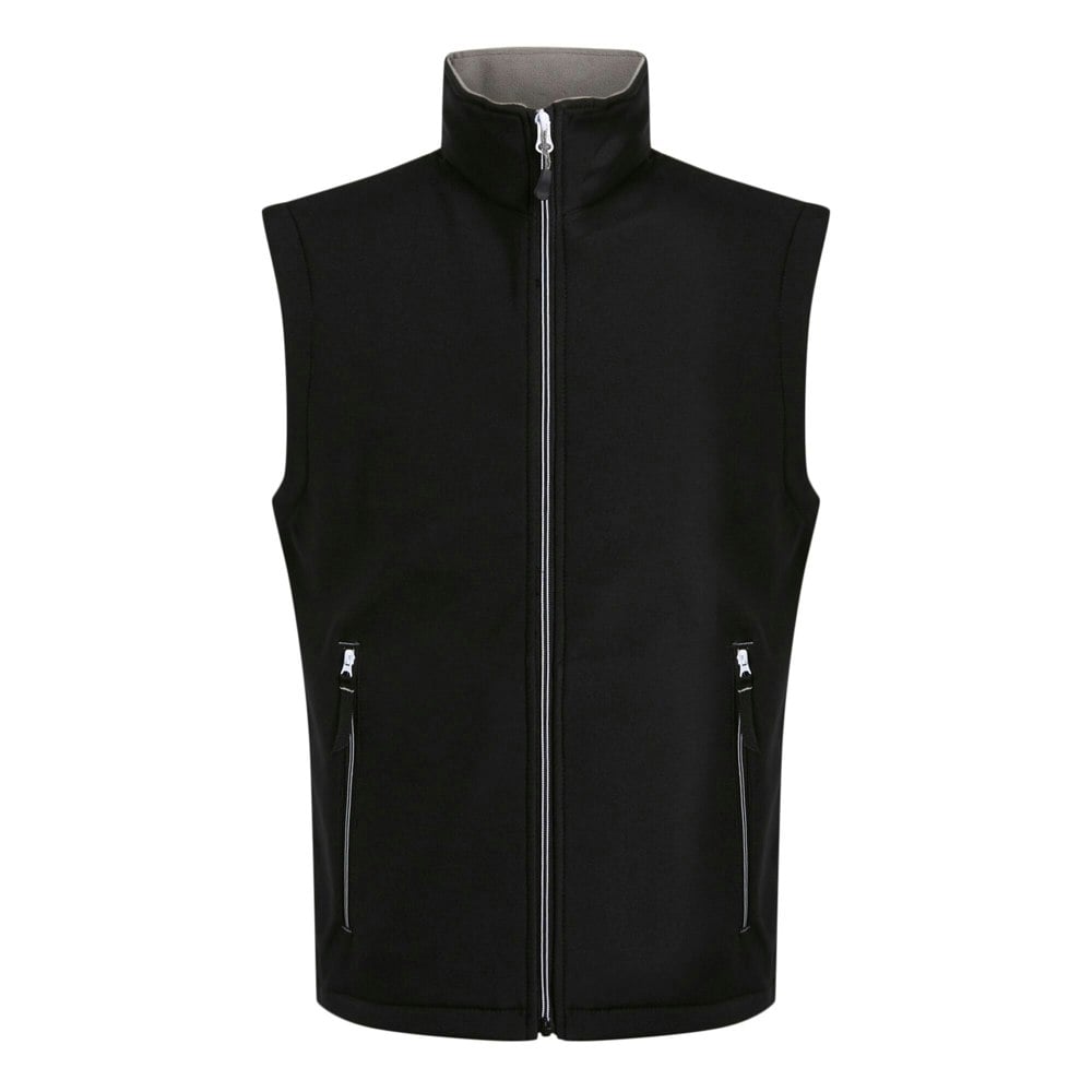 Regatta Mens Ascender Softshell 2 Layer Body Warmer - Black/Mineral Grey