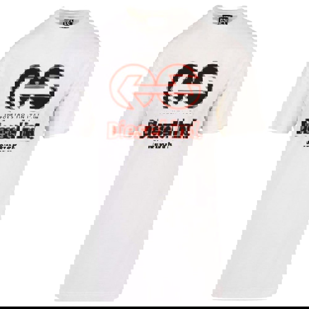 Diesel Power Station Logo White T-Shirt XS