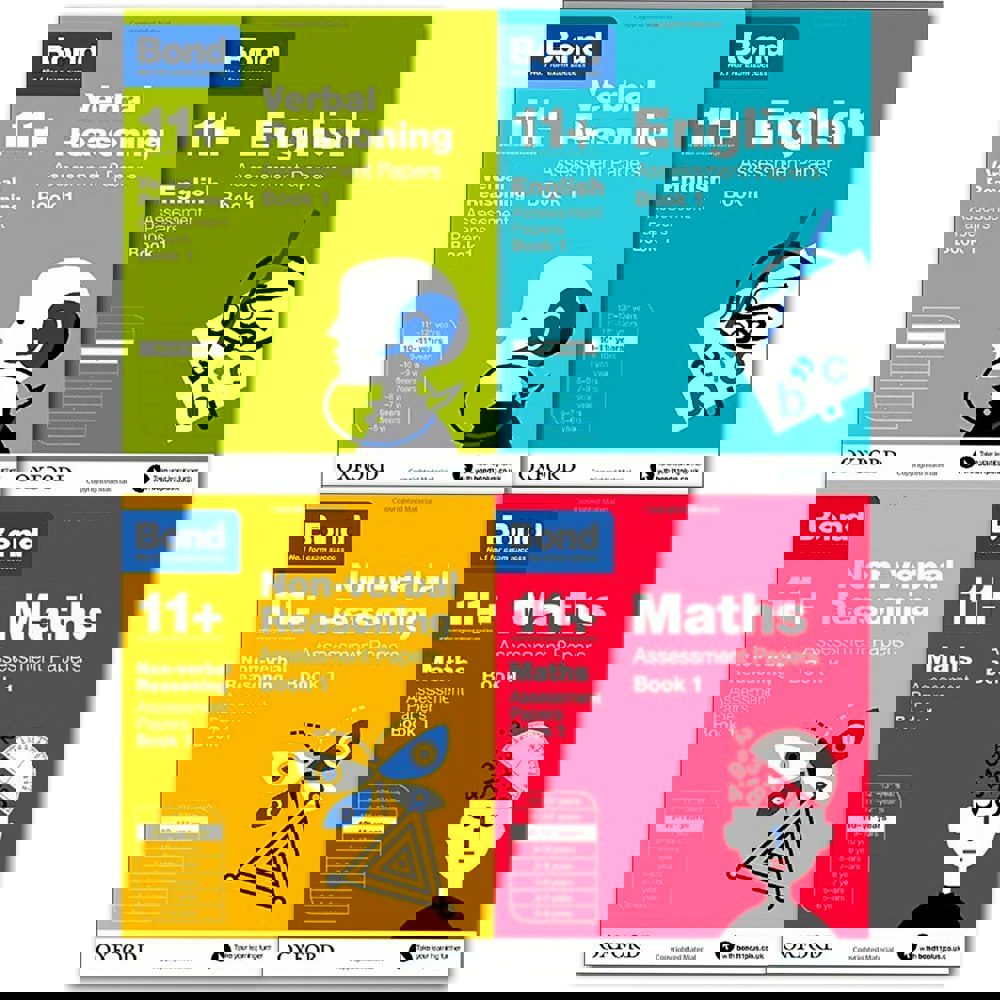 Bond 11+ English 4 Books Set Ages 10-11+ Inc Maths, English, Verbal and Non-verbal (Book 1)