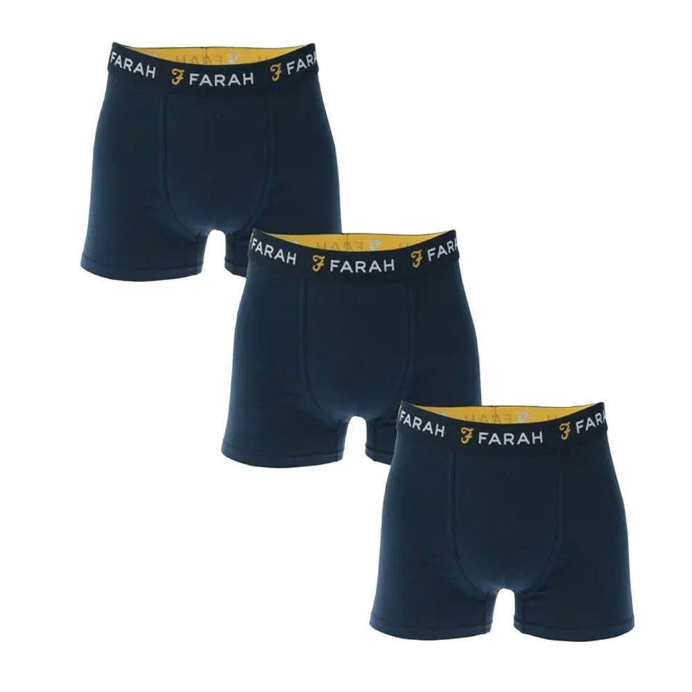 Farah Mens Aveleer Boxer Shorts (Pack of 3) - Navy