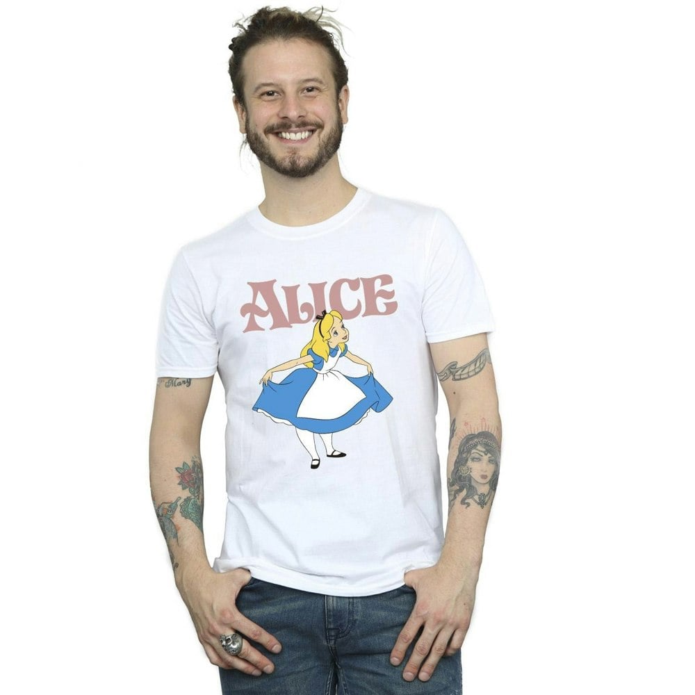 Disney Mens Alice In Wonderland Take A Bow T-Shirt - White