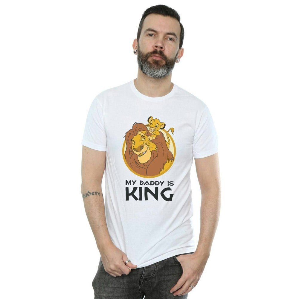 Disney Mens The Lion King My Daddy Is King T-Shirt - White