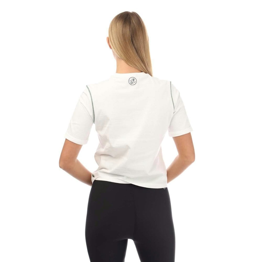 Lacoste Womens/Ladies Roland-Garros Edition Cotton Relaxed Fit T-Shirt - Cream