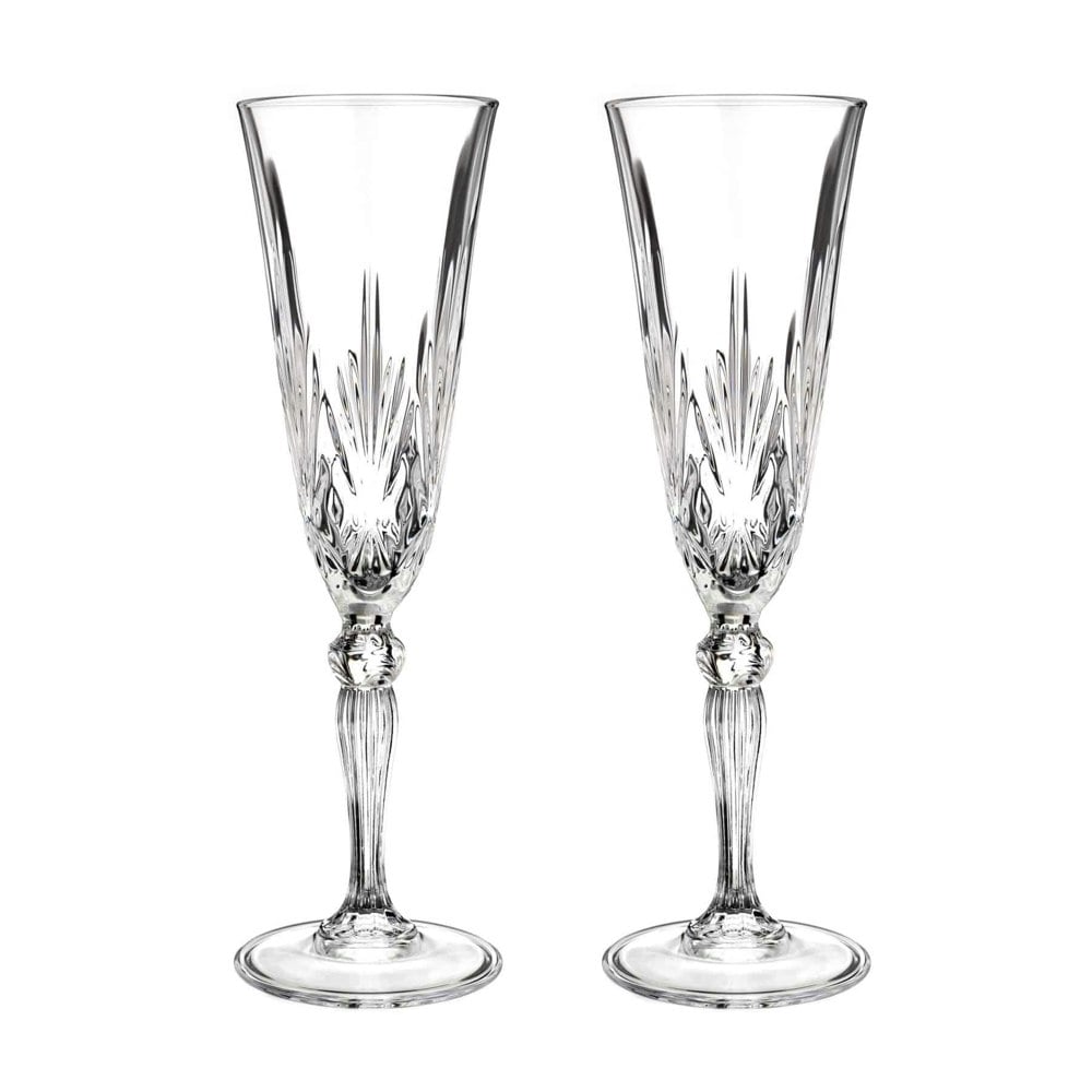 Diamante Chatsworth Crystal Champagne Flutes - Set of 2