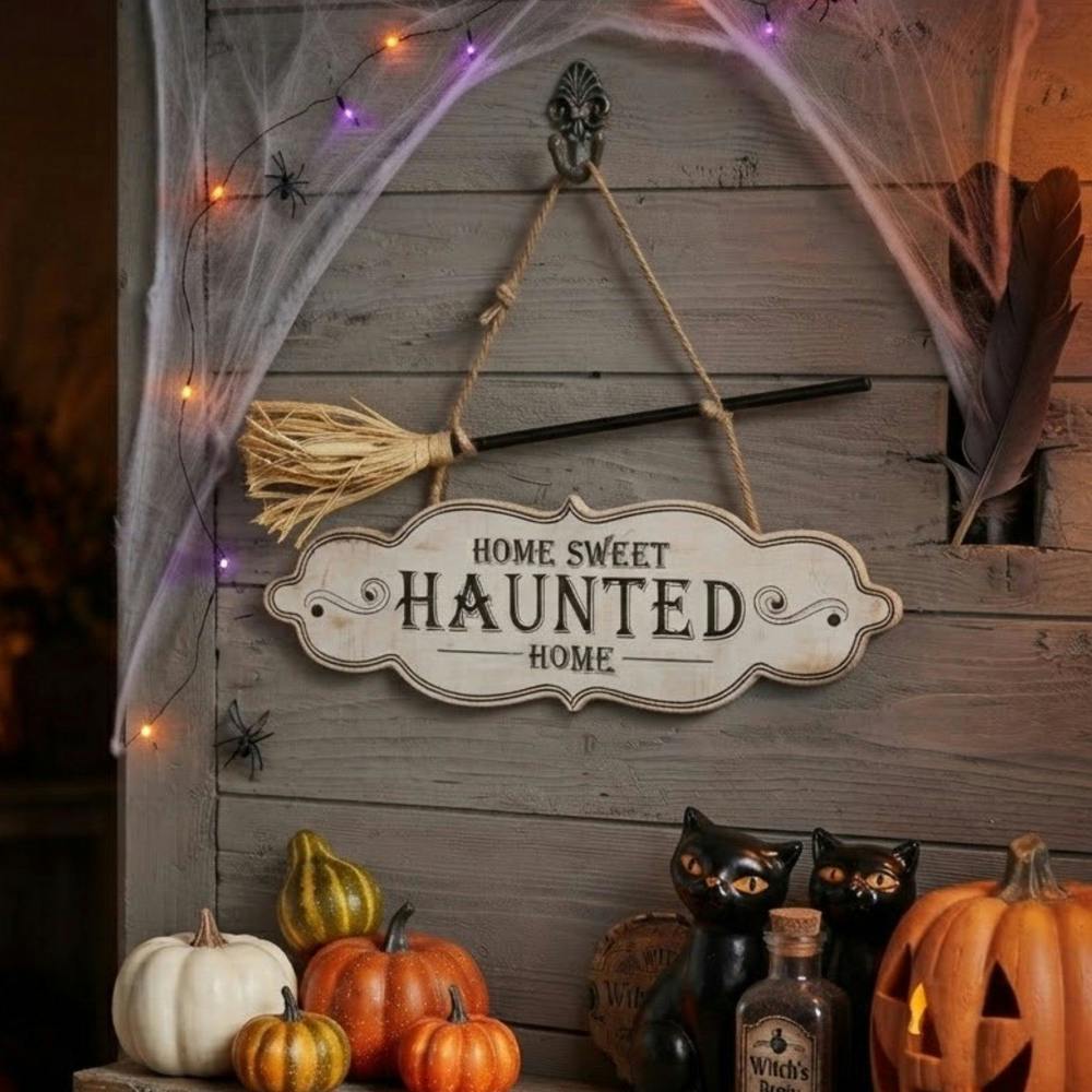 Garden Greatness Hanging Home Sweet Home Haunted Sign