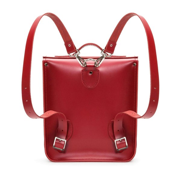 Red Leather City Backpack - Backpack - Zatchels