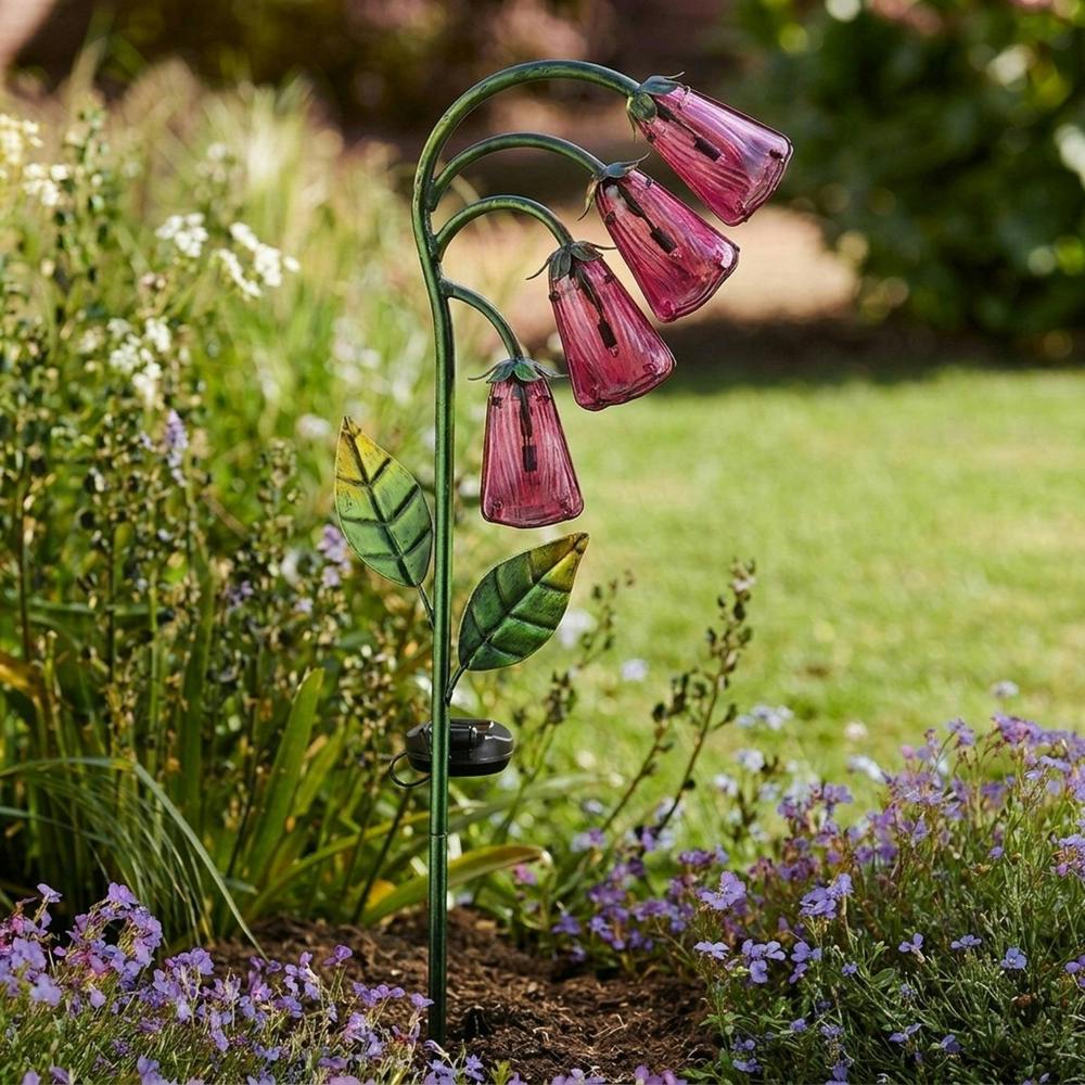Garden Greatness Foxglove Floral Solar Garden Stake Light