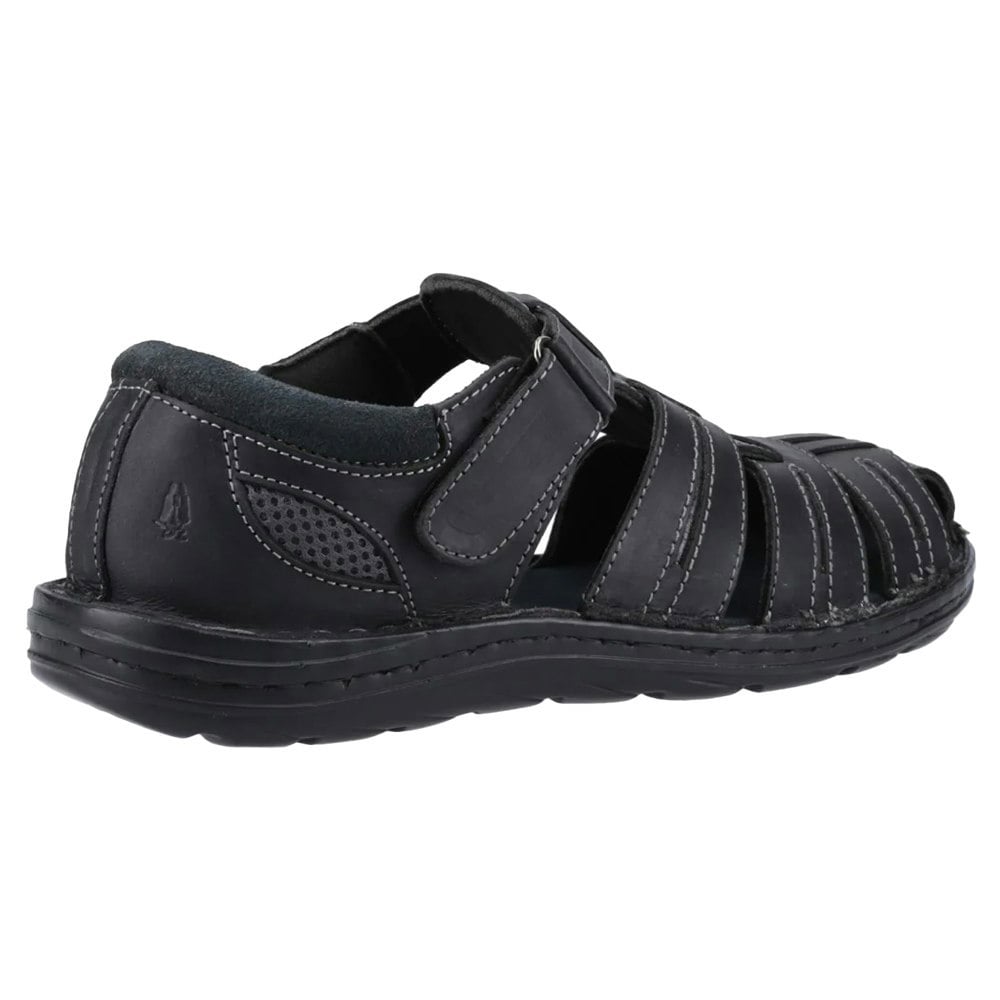 Hush Puppies Mens Albert Fisherman Leather Sandals - Black