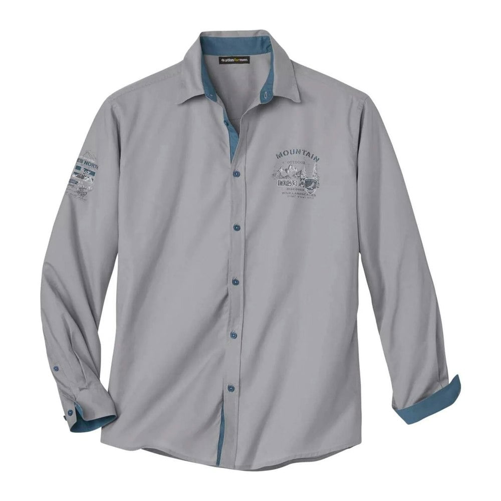 Atlas For Men Mens Pilot Shirt - Grey