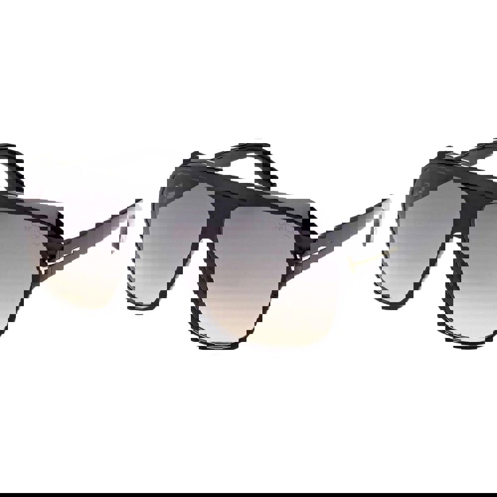 Tom Ford Hawkings-02 Gradient Smoke Lens Shiny Black Sunglasses One Size