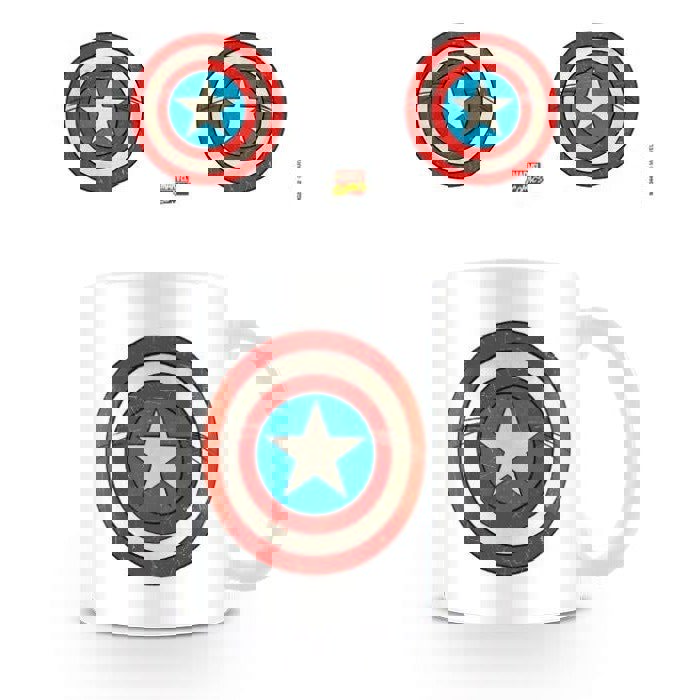 Marvel Shield Captain America Mug - White/Red/Blue