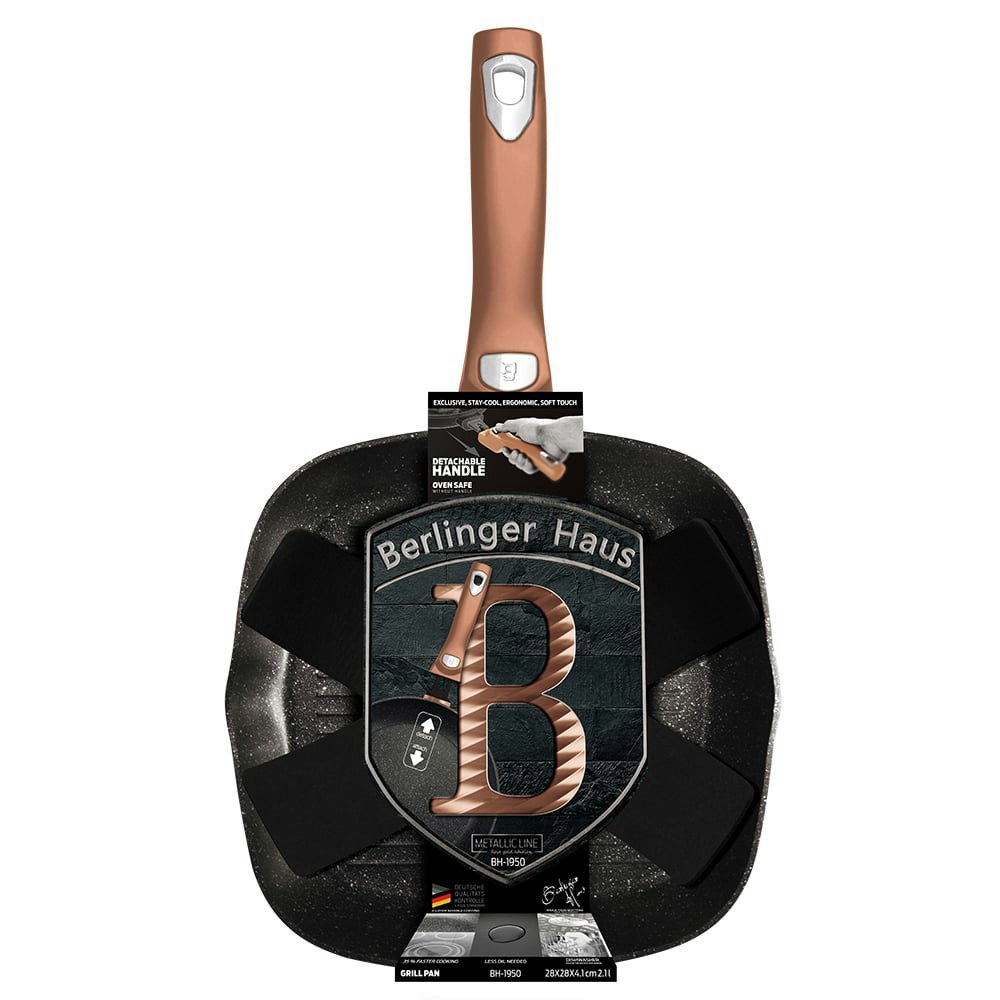 Berlinger Haus Grill Pan with Detachable Handle Berlinger Haus BH-1950 Rose Gold