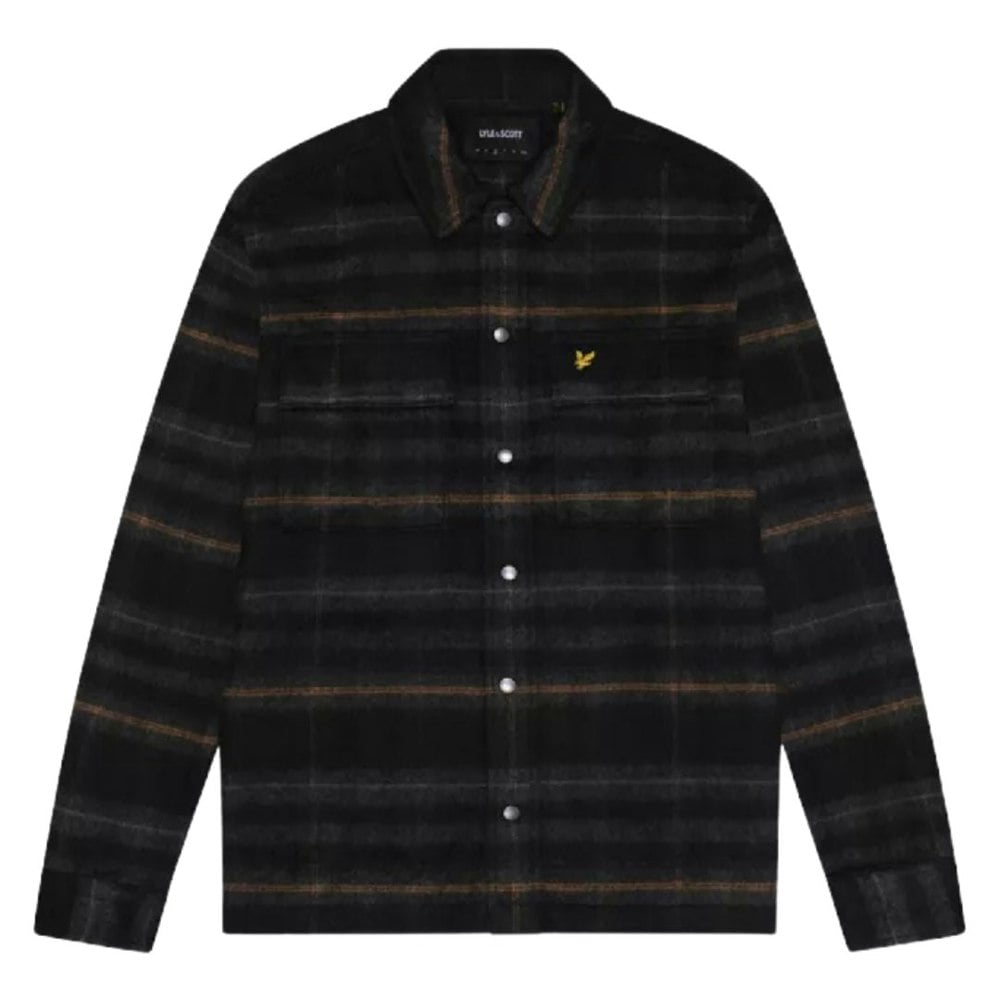 Lyle & Scott Brushed Tartan Jet Black Overshirt Jacket S