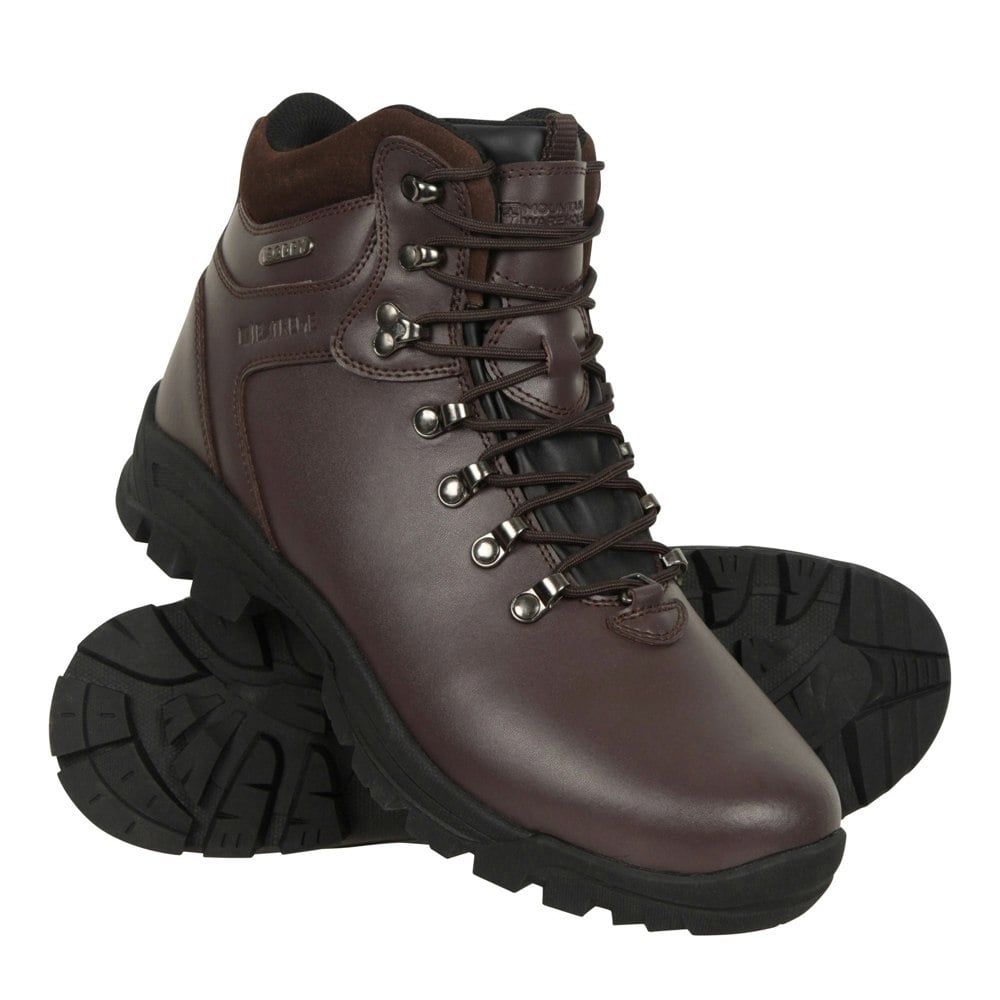 Mountain Warehouse Mens Latitude II Extreme Leather Waterproof Walking Boots - Brown