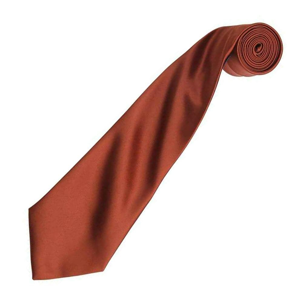 Premier Unisex Adult Colours Satin Tie - Chestnut