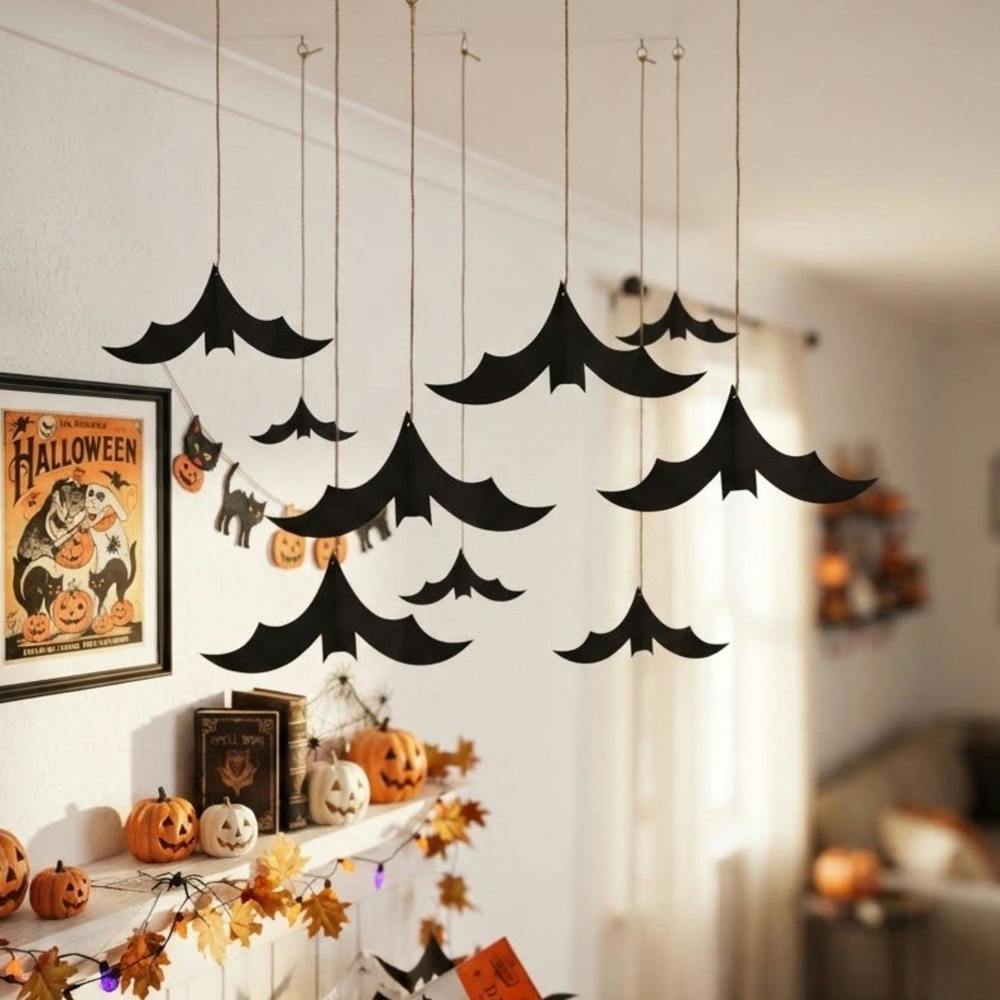 Garden Greatness 10 Pack Hanging Paper Bats Halloween