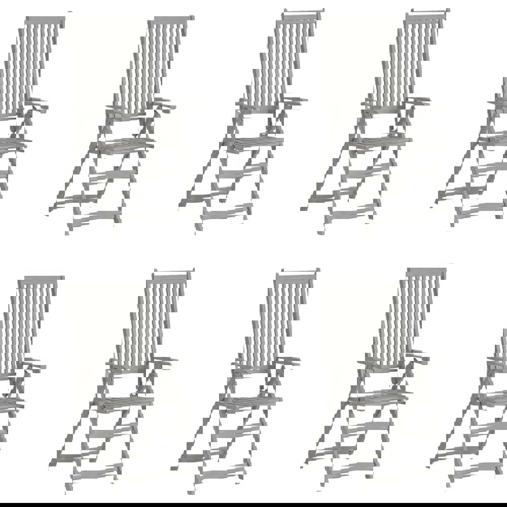 Berkfield Garden Reclining Chairs 4 pcs Grey Solid Acacia Wood