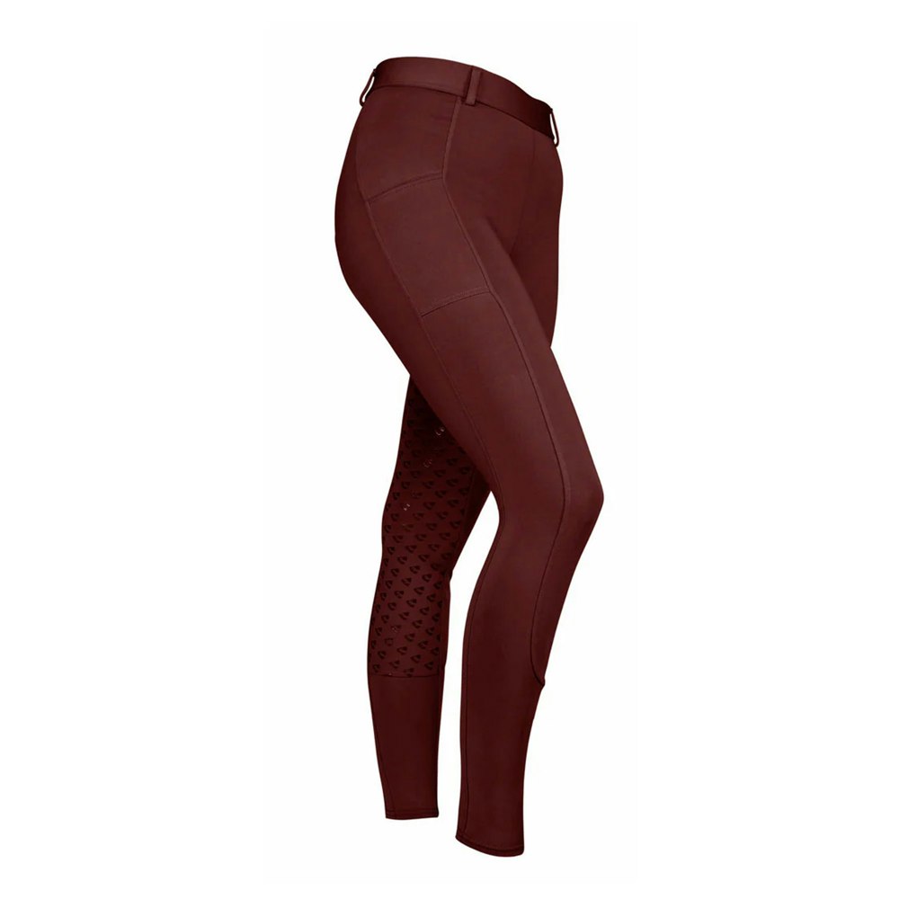 Aubrion Girls Albany Horse Riding Tights - Black Cherry