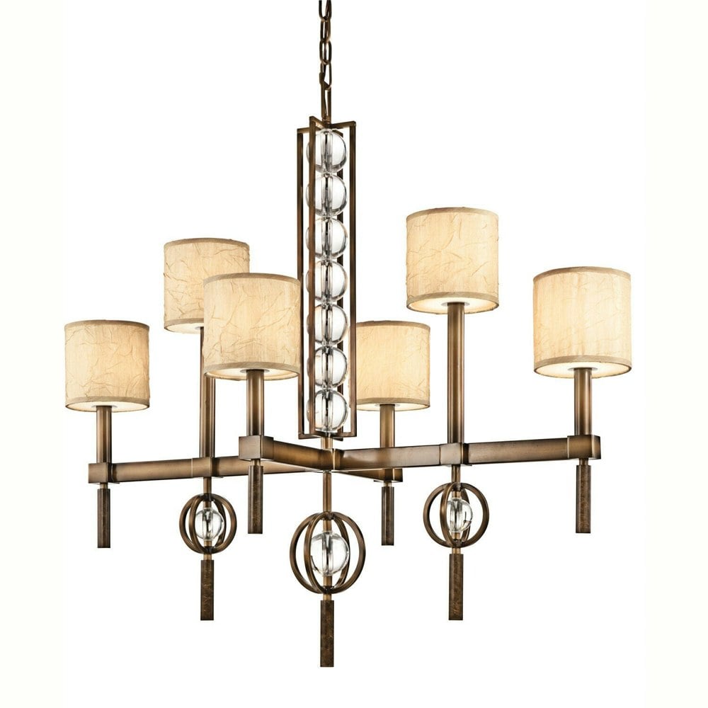 6 Bulb Chandelier Hanging Pendant LIght Cambridge Bronze LED E14 60W Bulb Loops
