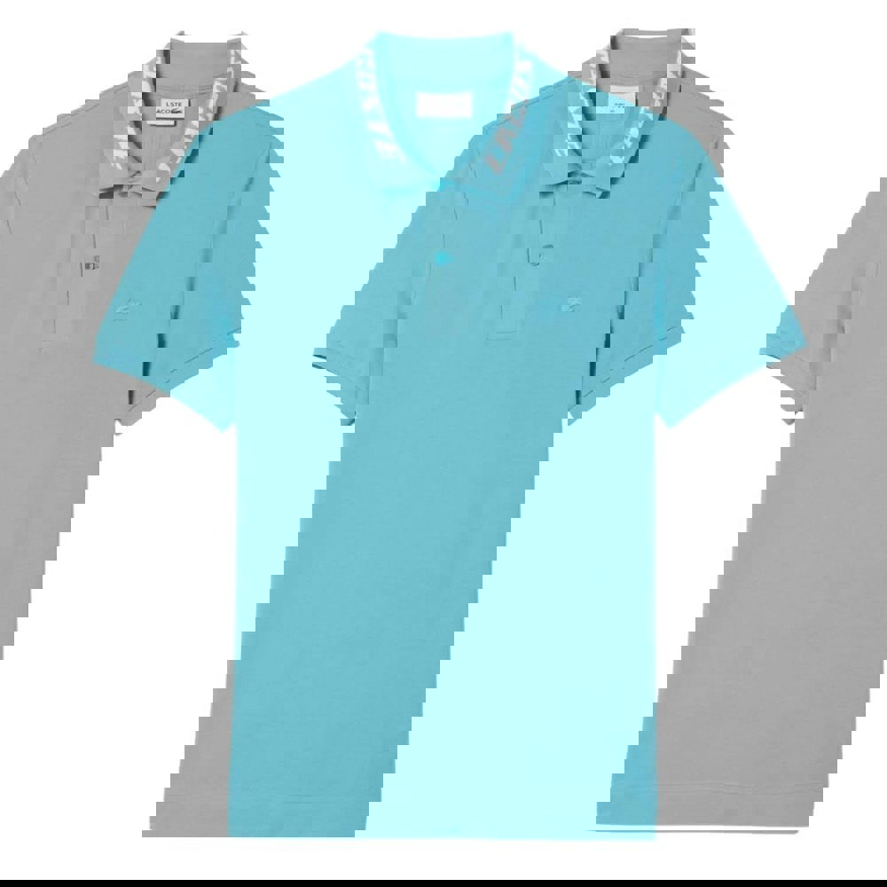 Lacoste Mens Stretch Branded Slim Polo Shirt - Blue