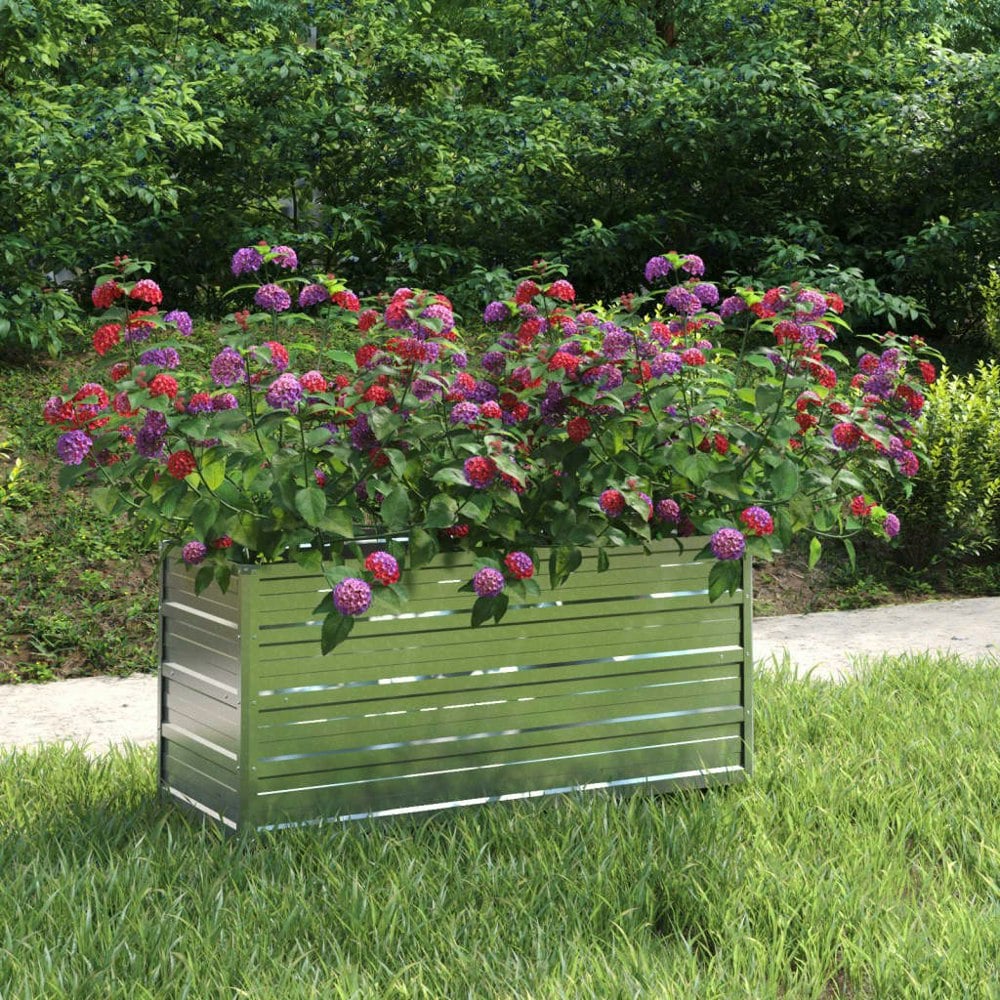 Berkfield Garden Raised Bed 100x40x45 cm Galvanized Steel Silver